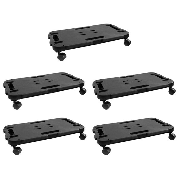 vidaXL Chariots de transport 5 pcs noir polypropyl&egrave;ne 200 kg