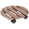 vidaXL Chariots &agrave; plantes 4 pcs Marron &Oslash;30x7,5 cm WPC