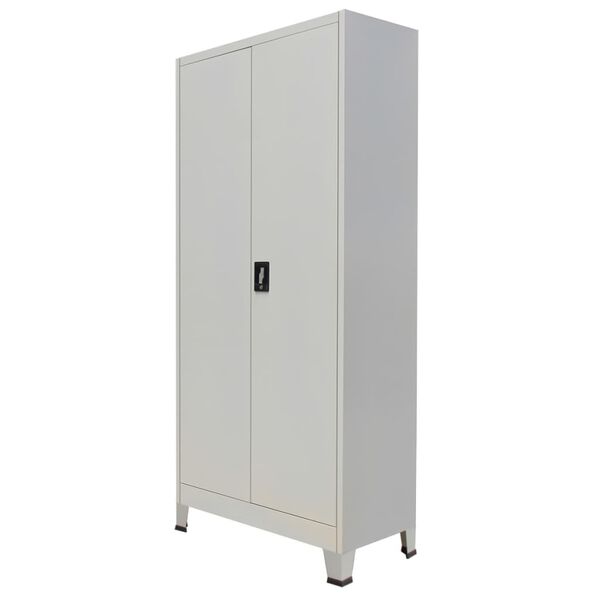 vidaXL Armoire de bureau avec 2 portes Acier 90 x 40 x 180 cm Gris