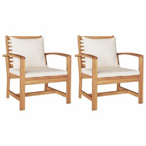 vidaXL Chaises de jardin 2 pcs Naturel 60 x 65 x 76.5 cm