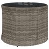 vidaXL Salon de jardin 3 pcs demi-rond gris r&eacute;sine tress&eacute;e