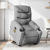 vidaXL Fauteuil inclinable de massage gris clair tissu