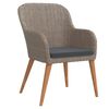 vidaXL Ensemble &agrave; manger de jardin et coussins 5 pcs Marron