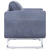 vidaXL Fauteuil cabriolet gris similicuir daim