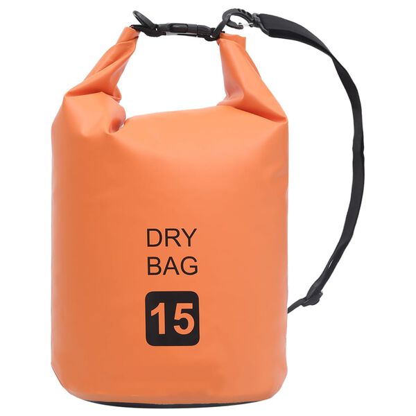 vidaXL Sac sec Orange 15 L PVC