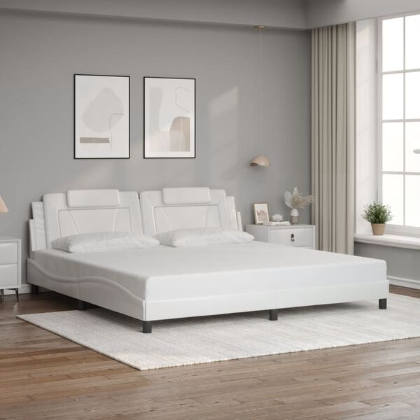 vidaXL Cadre de lit Viana avec LED sans matelas blanc 193x203 cm