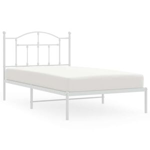 vidaXL Cadre de lit métal sans matelas et tête de lit blanc 100x190 cm