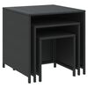 vidaXL Tables gigognes 3 pcs noir résine tressée