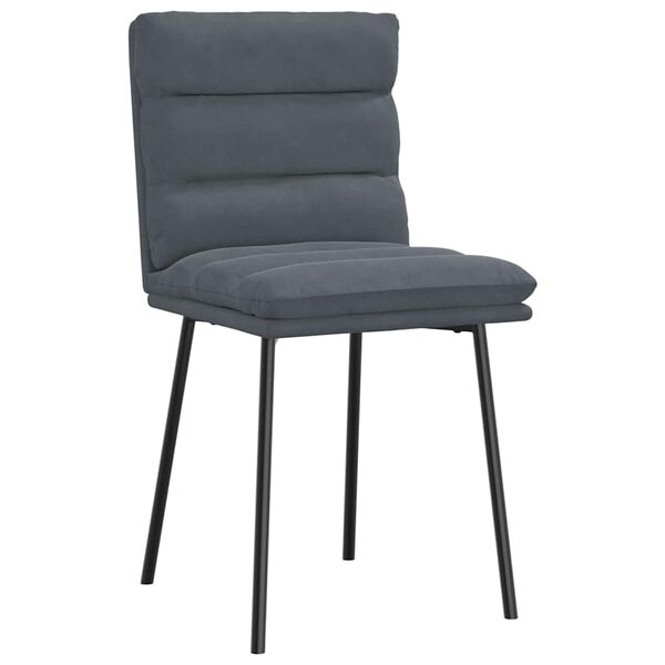 vidaXL Chaises &agrave; manger lot de 2 Gris fonc&eacute; Velours