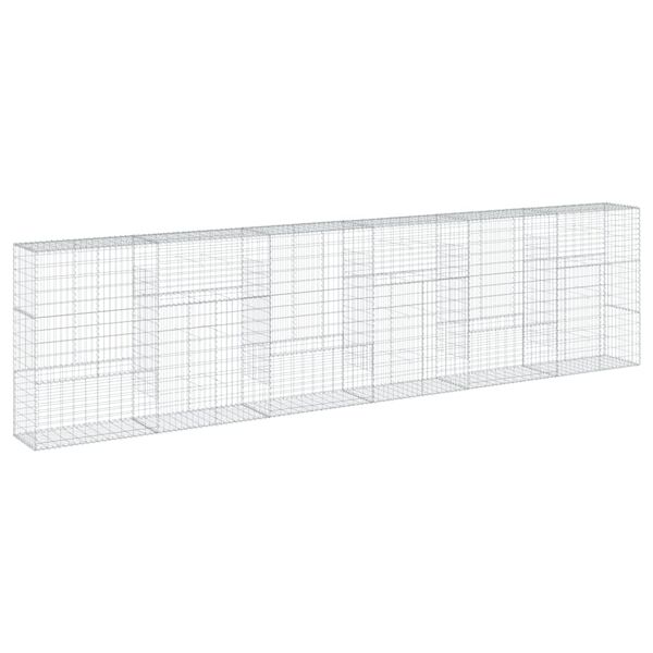vidaXL Panier gabion avec couvercle 600x50x150 cm fer galvanis&eacute;