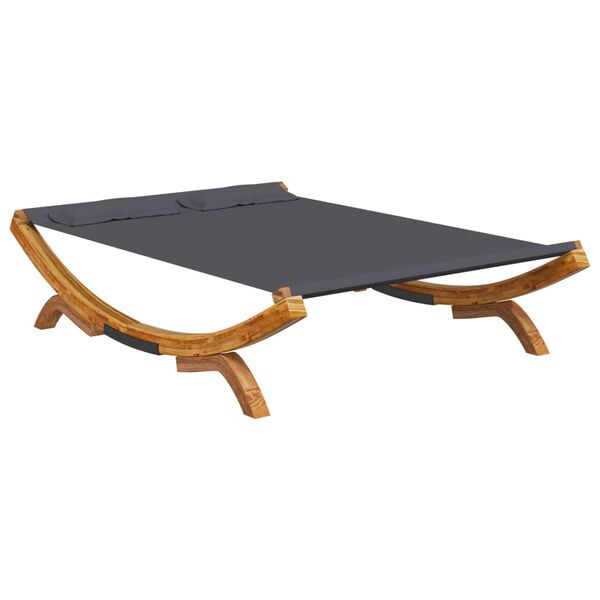 vidaXL Lit de repos ext&eacute;rieur 165x188,5x46 cm Bois courb&eacute; Anthracite