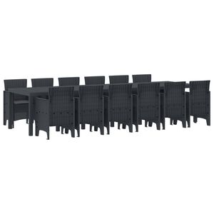 vidaXL Ensemble de salle &agrave; manger pour jardin 13 pcs Anthracite