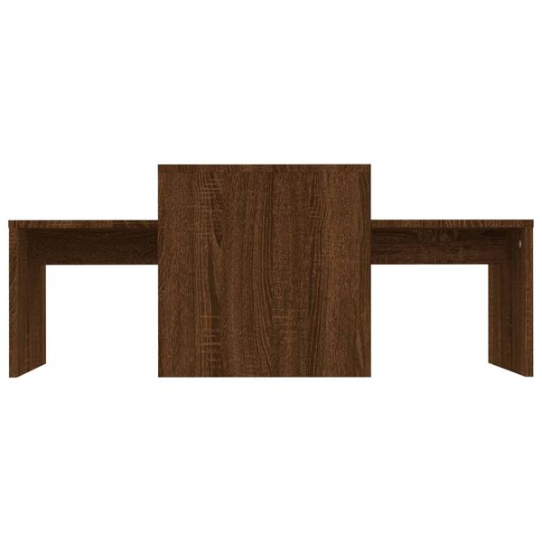 vidaXL Ensemble table basse Ch&ecirc;ne marron 100x48x40cm Bois d'ing&eacute;nierie