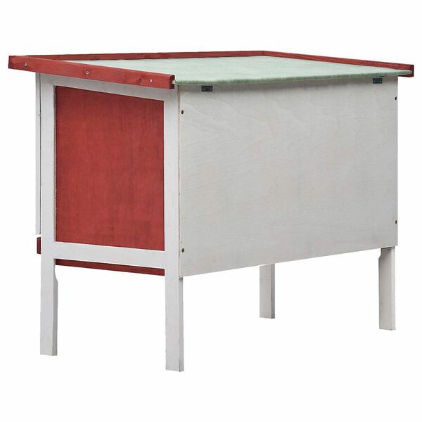 vidaXL Clapier d'extérieur 1 niveau Rouge Bois