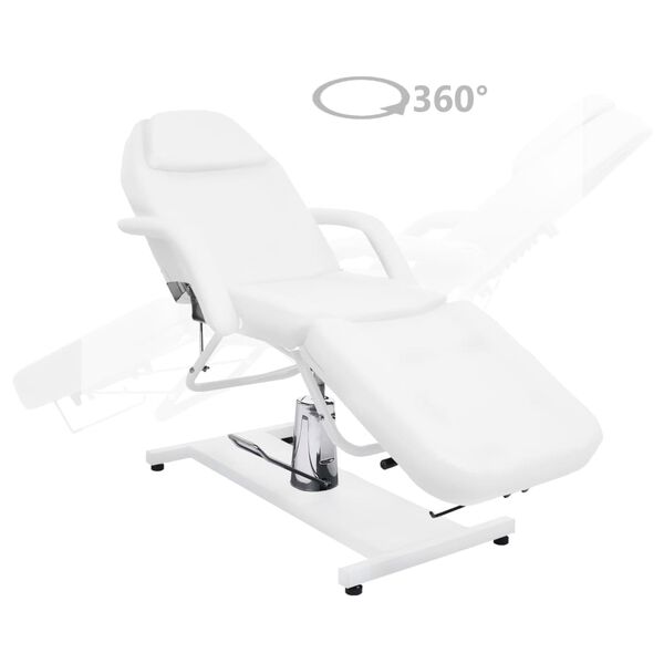 vidaXL Table de massage Blanc 180x62x(87-112) cm