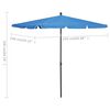 vidaXL Parasol de jardin avec m&acirc;t 210x140 cm Bleu azur&eacute;