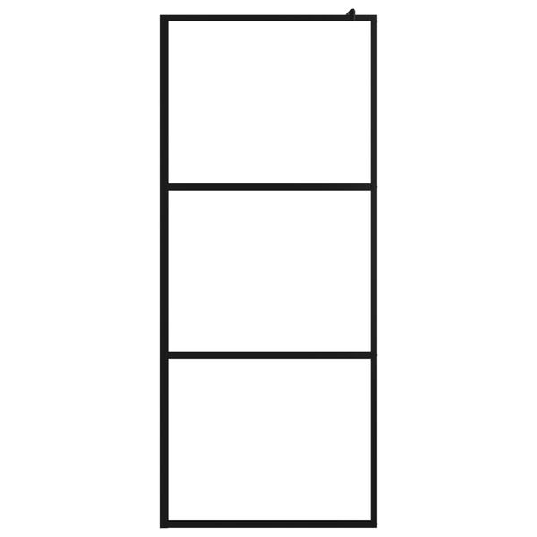 vidaXL Paroi de douche avec étagère Noir 90x195 cm Verre ESG&Aluminium