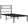 vidaXL Cadre de lit m&eacute;tal sans matelas avec t&ecirc;te de lit noir 100x200cm