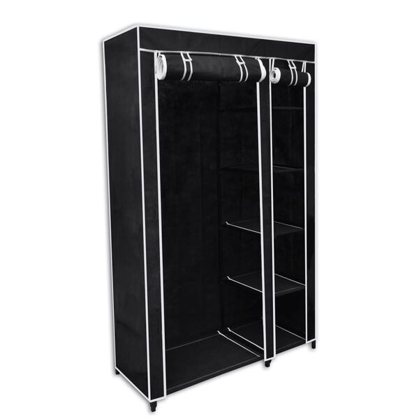 vidaXL Garde-robe pliable Noir 110 x 45 x 175 cm