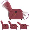 vidaXL Fauteuil de massage inclinable électrique rouge bordeaux tissu