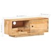 vidaXL Meuble TV 90x30x35 cm Bois massif de manguier