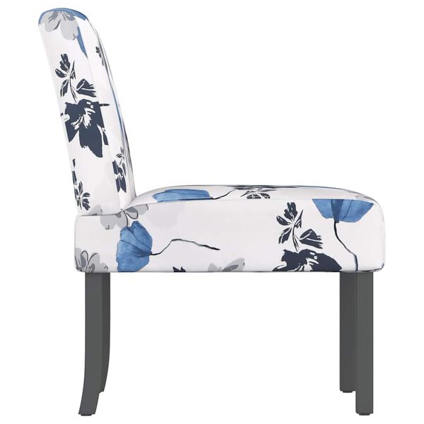 vidaXL Fauteuil sans accoudoirs bleu tissu avec fleurs