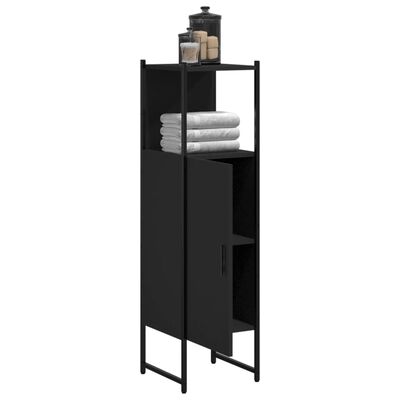 vidaXL Armoire de salle de bain noir 33x33x120,5 cm bois d'ingénierie