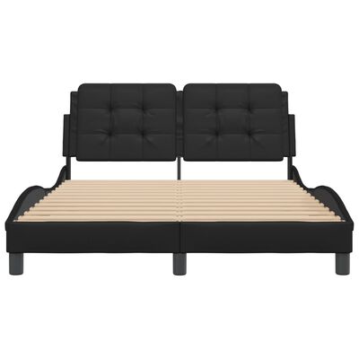 vidaXL Cadre de lit sans matelas noir 137x190 cm similicuir