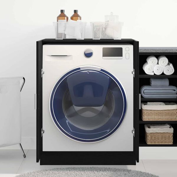 vidaXL Cabinet pour lave-linge Ch&ecirc;ne noir 70,5 x 71,5 x 91,5 cm