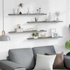 vidaXL &Eacute;tag&egrave;res murales 4 pcs Gris 80x9x3 cm