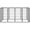 vidaXL Parc pour chien 12panneaux Noir 50x100cm Acier enduit de poudre