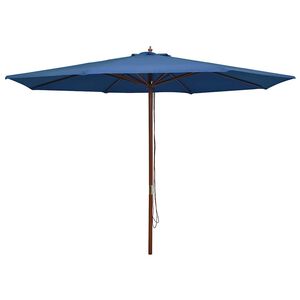 vidaXL Parasol d'ext&eacute;rieur avec m&acirc;t en bois 350 cm Bleu