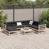 vidaXL Salon de jardin 8 pcs avec coussins bois de pin massif