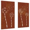 vidaXL D&eacute;corations murales de jardin 2pcs 105x55 cm design de fleur