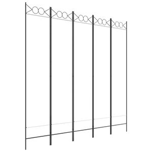 vidaXL Cloison de s&eacute;paration 5 panneaux Blanc 200x200 cm Tissu