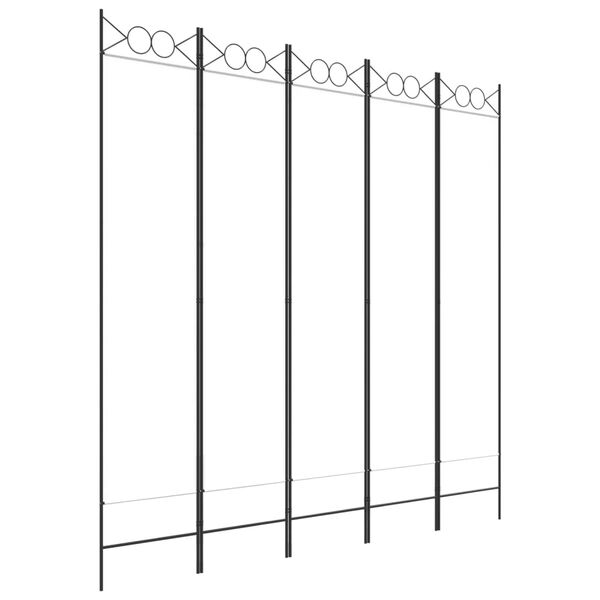 vidaXL Cloison de s&eacute;paration 5 panneaux Blanc 200x200 cm Tissu