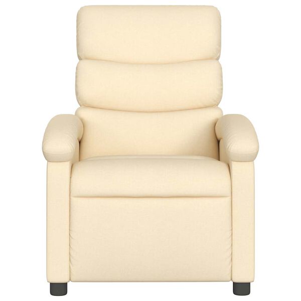 vidaXL Fauteuil inclinable de massage crème tissu