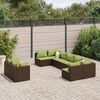 vidaXL Salon de jardin avec coussins 9 pcs marron r&eacute;sine tress&eacute;e