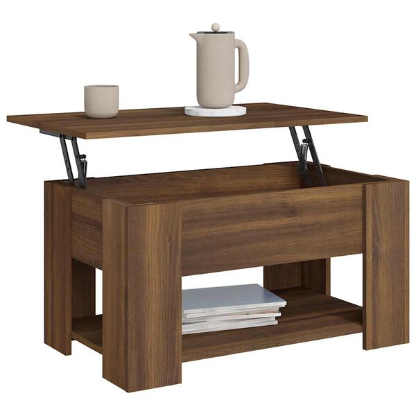 vidaXL Table basse Ch&ecirc;ne marron 79x49x41 cm Bois d'ing&eacute;nierie