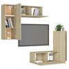 vidaXL Ensemble de meubles TV 4 pcs Ch&ecirc;ne sonoma Bois d'ing&eacute;nierie