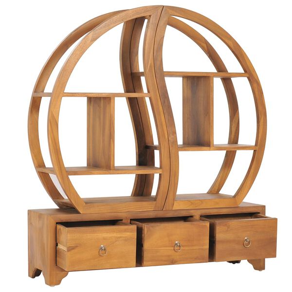 vidaXL Armoire avec étagère Yin Yang 100x26x112 cm Bois de teck massif