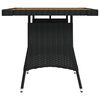 vidaXL Table de jardin Noir 70x70x72 cm R&eacute;sine tress&eacute;e et acacia