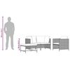 vidaXL Salon de jardin 4 pcs avec coussins Résine tressée Gris