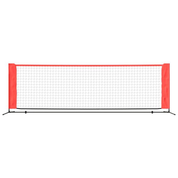 vidaXL Filet de tennis Noir et rouge 300x100x87 cm Polyester