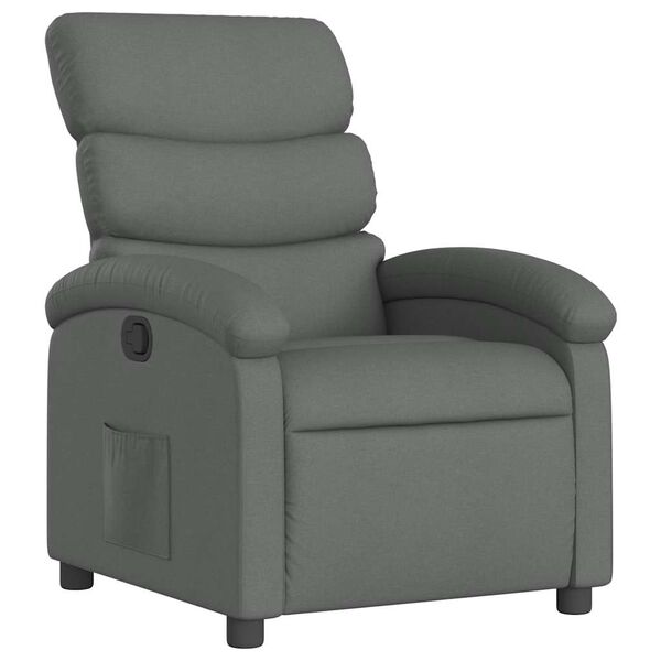 vidaXL Fauteuil inclinable Gris fonc&eacute; Tissu