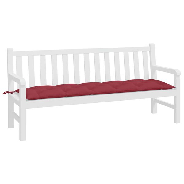 vidaXL Coussin de banc de jardin rouge bordeaux 180x50x7 cm
