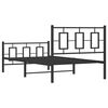 vidaXL Cadre de lit métal sans matelas et pied de lit noir 100x200 cm