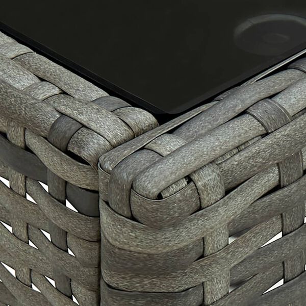vidaXL Ensemble de bistro 3 pcs avec coussins R&eacute;sine tress&eacute;e Gris