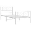vidaXL Cadre de lit m&eacute;tal sans matelas et pied de lit blanc 100x200 cm