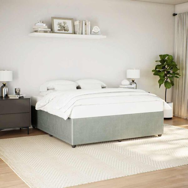 vidaXL Cadre de lit sans matelas gris clair California velours